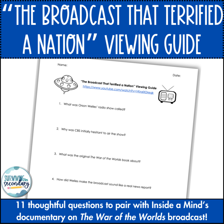 "The Broadcast That Terrified a Nation" Viewing Guide - The War of the Worlds