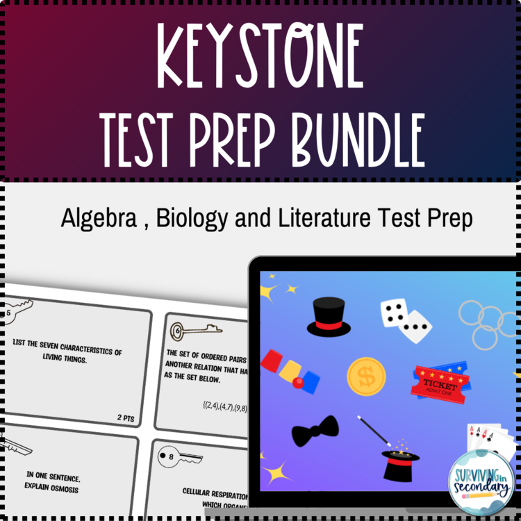 Keystone Exams Test Prep Bundle - Algebra, Biology, and Literature Review
