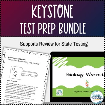 Keystone Exams Test Prep Bundle - Algebra, Biology, and Literature Review, image 2