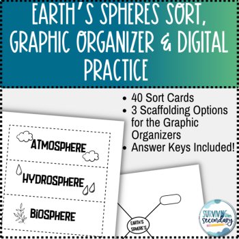 Earth’s Spheres Sorting Activity, Graphic Organizer and Digital Practice Lesson, image 2