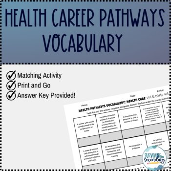 Healthcare Career Pathways Vocabulary Activities, image 2