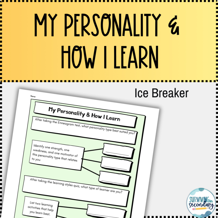 Back to School Personality and Learning Styles Self-Reflection