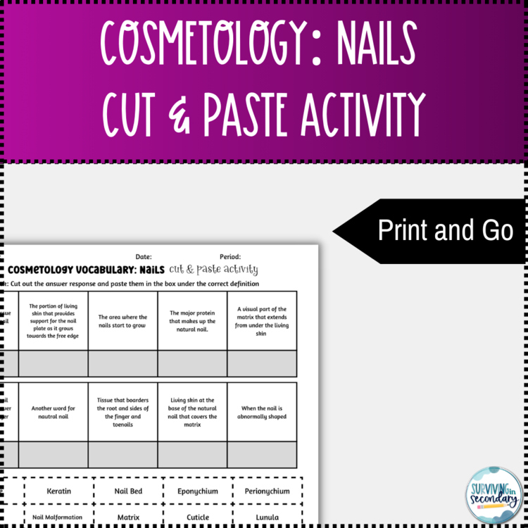 Cosmetology Nails Vocabulary Activity