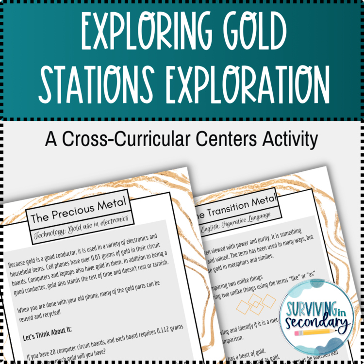 Exploring Gold Stations/Centers Activity with Cross-Curricular Connections