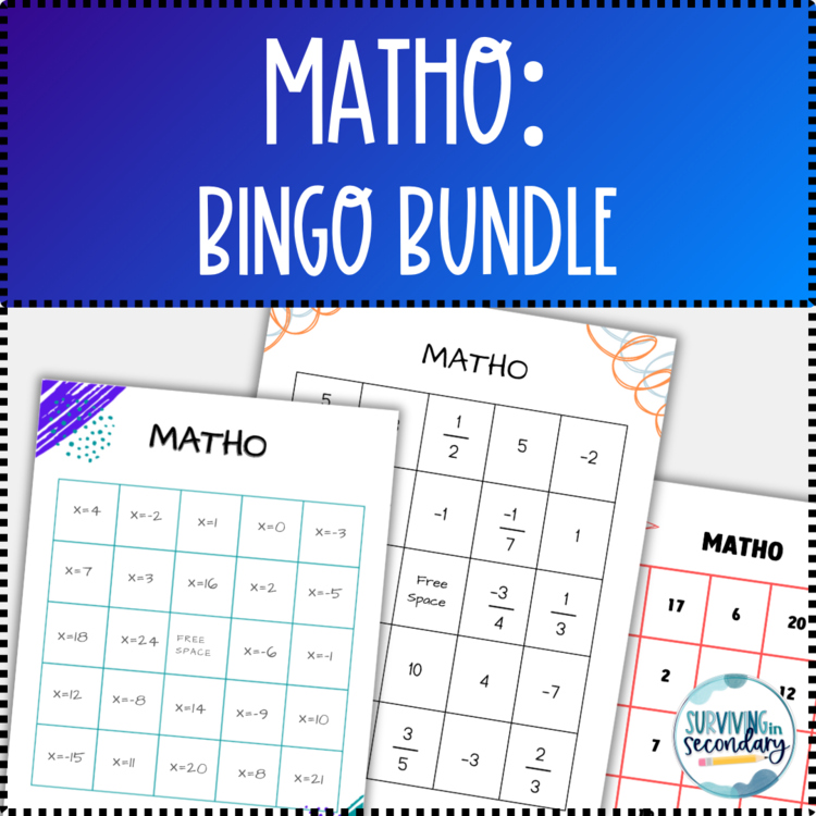 MATHO - Math Bingo Bundle for Pre-Algebra and Algebra Review
