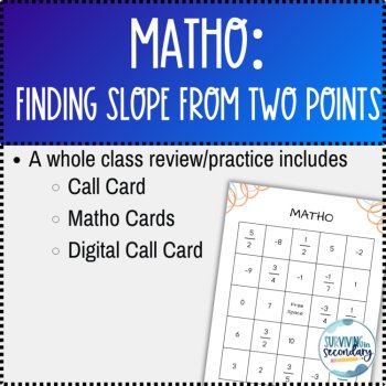 Math Bingo Finding Slope from Two Points Review Game, image 2