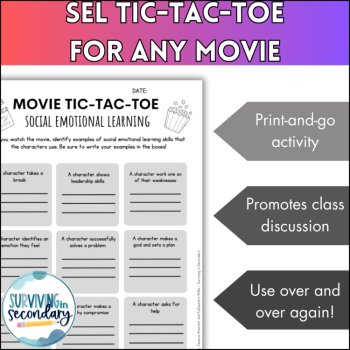 Social-Emotional Learning Movie Activity Bundle - Teach SEL Skills with ANY Film, image 3