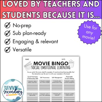 Social-Emotional Learning Movie Activity Bundle - Teach SEL Skills with ANY Film, image 4