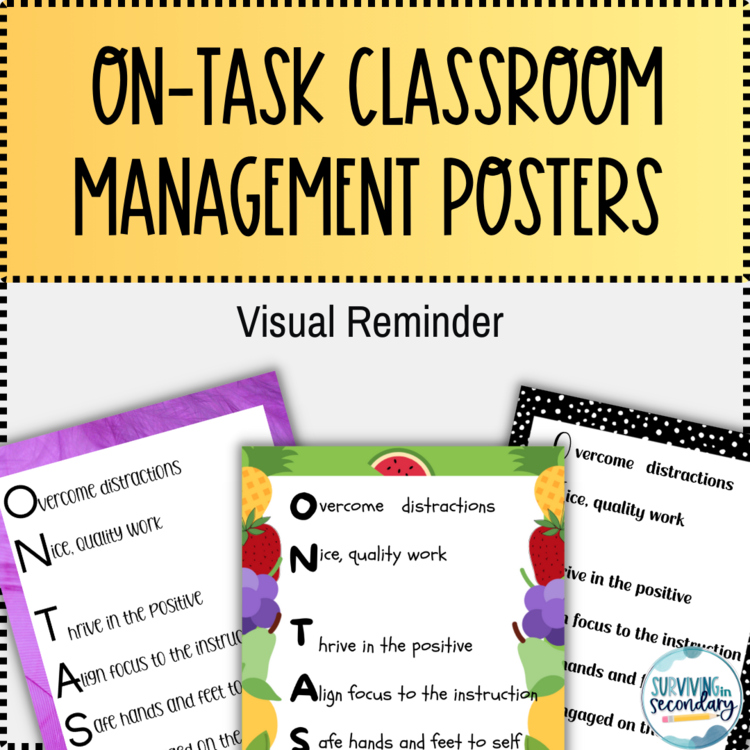 On-Task Classroom Behavior Management Posters - Visual Expectations Reminders