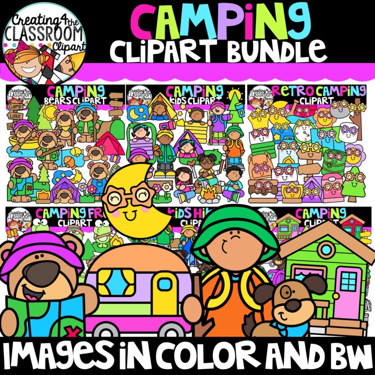 Camping Clipart Bundle | Camping Clip Art for Activities and Worksheets