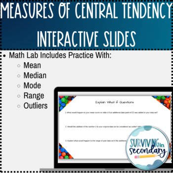 Measures of Central Tendency Candy Math Interactive Slides, image 2