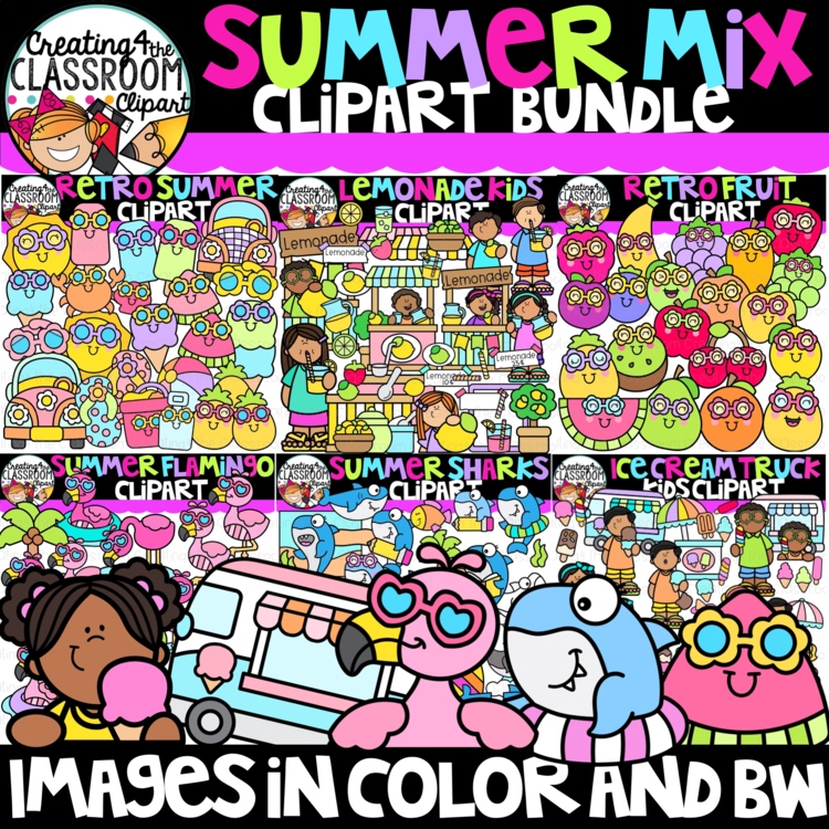 Summer Clipart Bundle | Summer Clipart for decor and worksheets
