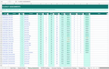 Reading Fluency Progress Tracker K-2 | WCPM, Accuracy & Comprehension | Editable, image 3