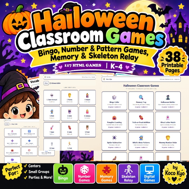 Halloween Classroom Games | 117 Mini-Games | K–4