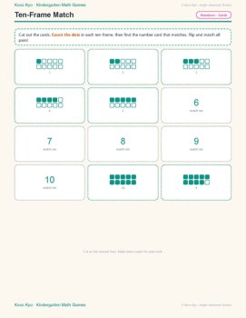 Kindergarten Math Games | 46 Print-and-Go student games + teacher guide + answer, image 3