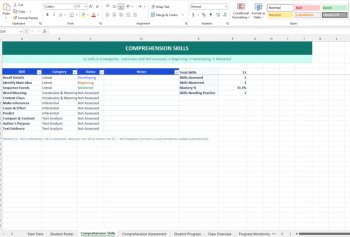 Reading Comprehension Progress Tracker K–2 | Excel + Google Sheets + PDF, image 2