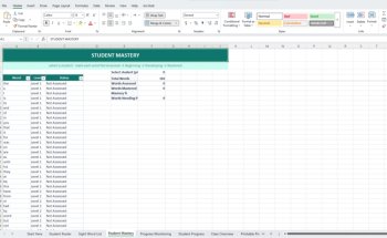 Sight Word Mastery Tracker K–2 | Excel + Google Sheets + PDF, image 2