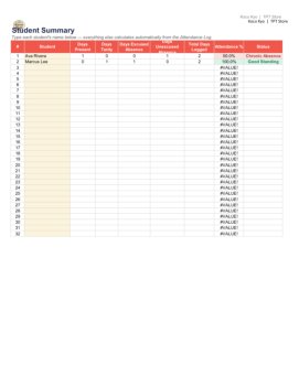 Attendance Tracker | Daily Log, Chronic Absence Flags & Parent Contacts | Excel, image 3