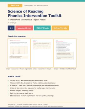 Science of Reading Phonics Intervention Toolkit K–2 | Assessments, Skill Profile, image 2