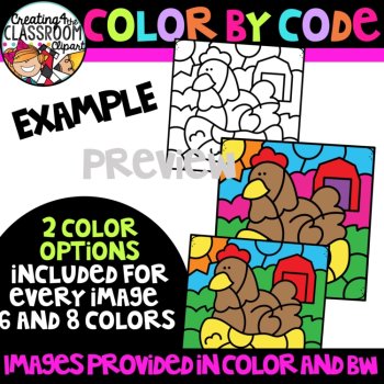 CVC Short E Color By Code Clipart {Short E clipart}, image 2