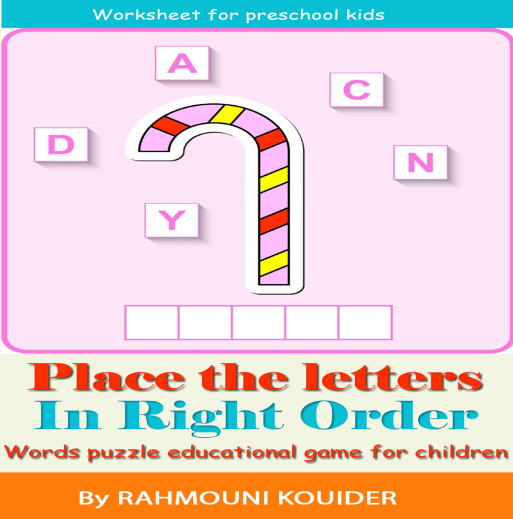 Place the letters in right order. Words puzzle educational game for children.