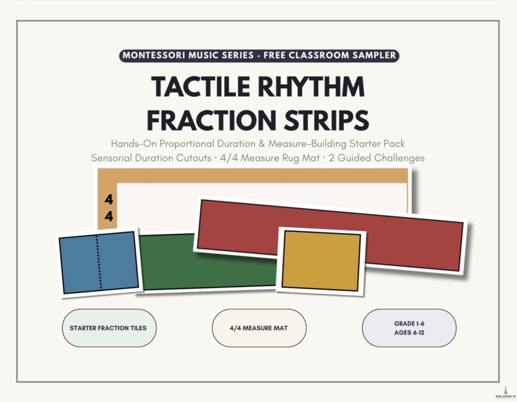 FREE Montessori Rhythm Fraction Strips & Math Sampler | Note Values