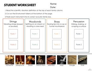 FREE Instrument Families Sorting Sampler | 3-Part Cards & Cut-and-Paste Mat, image 3