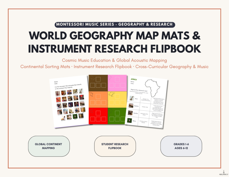 World Music Geography Map Mats & Cultural Instrument Research Flipbook