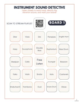 Instrument Families Audio QR Listening Center & Sound Detective Bingo, image 2