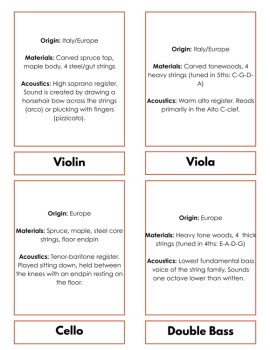 Orchestra Families Shelf Work | Montessori Instrument 3-Part Cards, image 3
