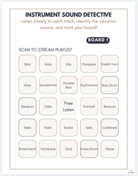 Instruments of the World & Orchestra Families Unit Bundle | 3-Part Cards & Audio, image 2