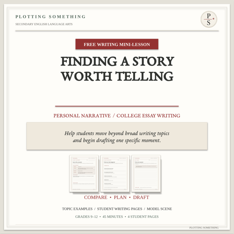 FREE Personal Narrative Brainstorming Mini-Lesson | College Essay Writing | Grad