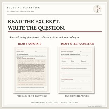 FREE Literary Discussion Questions Mini-Lesson | The Lady, or the Tiger? | Grade, image 3