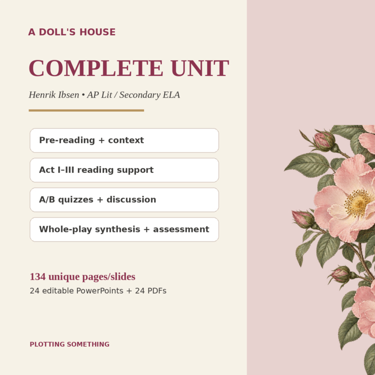 A Doll's House Complete Unit | Reading Guides, Quizzes, Test | Henrik Ibsen