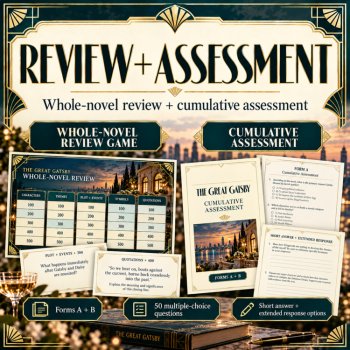 The Great Gatsby Complete Unit | Chapter Lessons, Quizzes, Review & Assessment, image 4