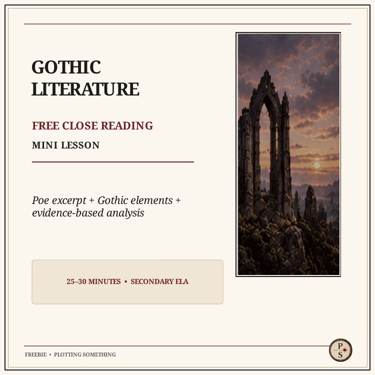 Gothic Literature FREE Activity | Poe Close Reading & Gothic Elements