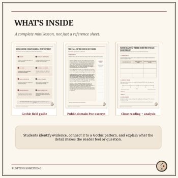 Gothic Literature FREE Activity | Poe Close Reading & Gothic Elements, image 2