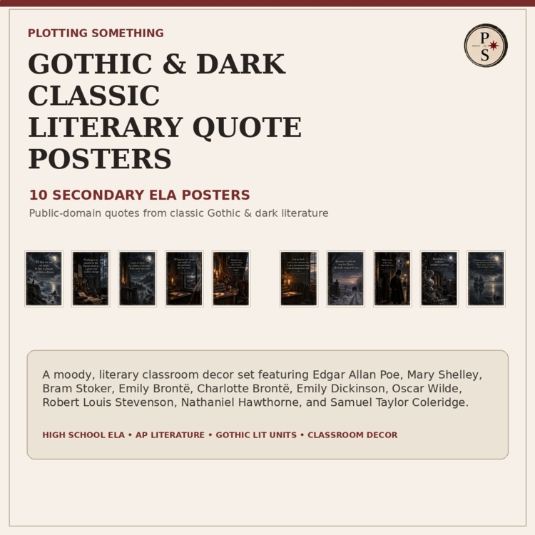 Gothic and Dark Literature Literary Quote Posters | 10 Secondary ELA Posters