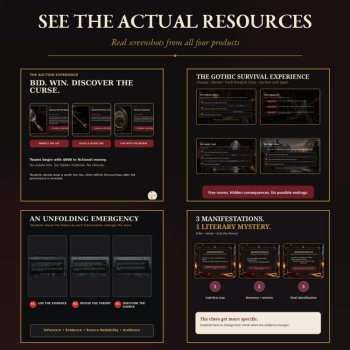Halloween ELA Activities Bundle | 4 Gothic Games, Mysteries & Simulations, image 3