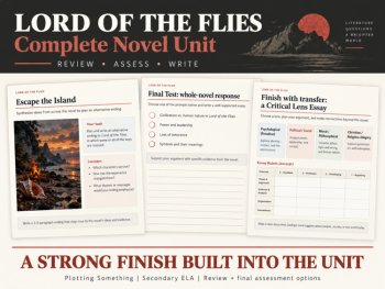 Lord of the Flies Complete Novel Unit | Reading Guide, Quizzes, Test & Essay, image 3