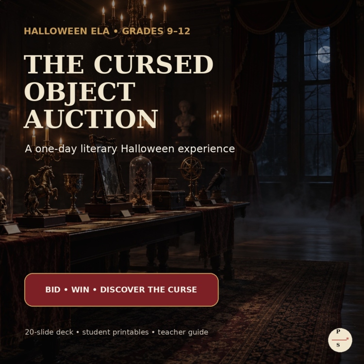Cursed Object Auction | Halloween ELA Activity | Gothic Creative Thinking Game