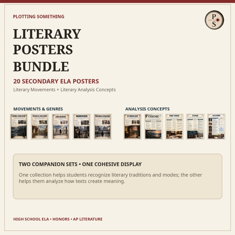 Literary Posters Bundle | Literary Movements & Analysis | 20 Secondary ELA Poste