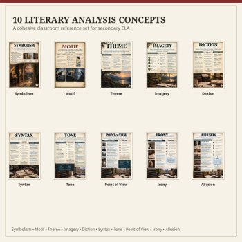 Literary Analysis Posters | Theme, Tone, Diction, Syntax & More | Secondary ELA, image 2