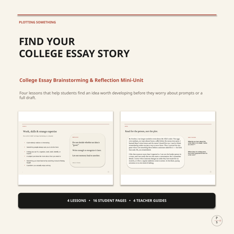 College Essay Brainstorming Mini-Unit | Find Your Story