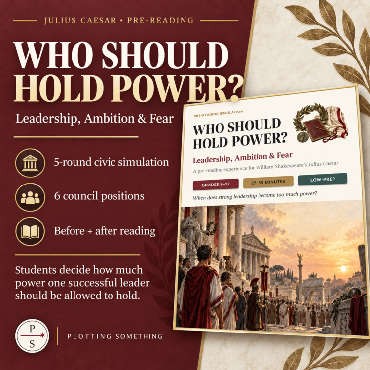 JULIUS CAESAR PRE-READING ACTIVITY | LEADERSHIP, POWER & AMBITION SIMULATION