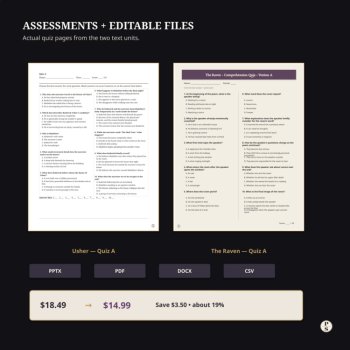 Edgar Allan Poe Unit Bundle | Background, The Raven & House of Usher, image 4