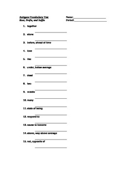 Antigone test prefix suffix and roots, image 2