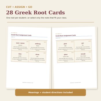 Greek Roots Vocabulary Activity | Word Study Project & Gallery Walk, image 3