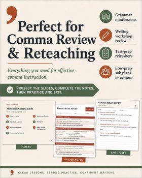 Comma Rules Review Lesson | Guided Notes, Practice, Slides & Exit Ticket, image 3