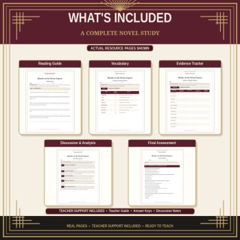 Murder on the Orient Express Novel Study | Reading Guide, Vocabulary, Activities, image 2